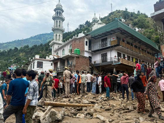 People walk over the debris that lies scattered after flood Doda, Jul 07 (ANI): People walk over the debris that lies scattered after flood, in Doda on Tuesday. Doda Jammu and Kashmir India Copyright: xANIx ANI_20260707328