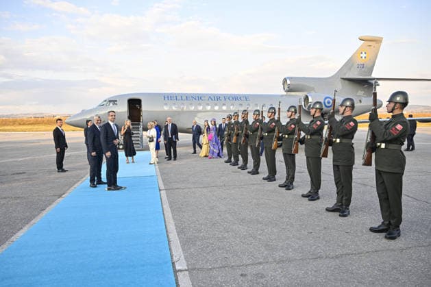 Greek Prime Minister Mitsotakis arrives in Ankara for 36th NATO Summit ANKARA, TURKIYE - JULY 7: Greek Prime Minister Kyriakos Mitsotakis and his wife Mareva Grabowski-Mitsotakis are welcomed after arriving at Esenboga Airport ahead of the 36th NATO Heads of State and Government Summit in Ankara, Turkiye, on July 7, 2026 Ismail Kaplan Anadolu Ankara Turkey. Editorial use only. Please get in touch for any other usage.  Copyright: x2026xAnadoluxIsmailxKaplanx