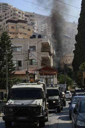 Smoke Rises After House Demolition in Nablus NABLUS, West Bank July 2026: Smoke rises after Israeli forces demolished the home of Palestinian prisoner Hatem al-Zagha in the city of Nablus in the occupied West Bank, July 2026. The demolition was carried out during an Israeli military operation in the city. NABLUS Palestine, State of Copyright: x xNedalxShtiehx xJNAxPressx