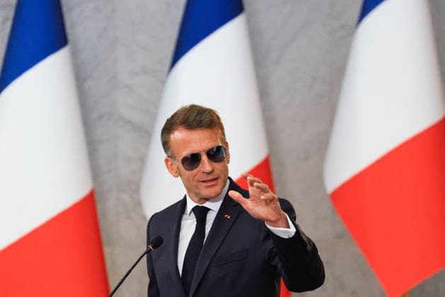 President Macron and President al-Sharaa Joint Press Conference - Damascus France s President Emmanuel Macron attends a joint press conference with Syrian President in Damascus on July 7, 2026. French President Emmanuel Macron arrived in Damascus on July 6, 2026 for the first visit by a Western European head of state since Syria s new authorities took power in 2024, an AFP journalist said. Macron, who will depart on July 7, 2026, will advocate for a free, pluralist Syria that respects each of its components and plays a role in moderating Middle East tensions, the French presidency told journalists ahead of his arrival. Photo by Ludovic Marin Pool ABACAPRESS.COM Damascus Syria  Copyright: xMarinxLudovic Pool ABACAx
