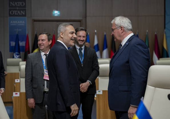 Turkish Foreign Minister Hakan Fidan ANKARA, TURKIYE - JULY 7: Turkish Foreign Minister Hakan Fidan attends the NATO-Ukraine Council meeting as part of the 36th NATO Ankara Summit in Ankara, Turkiye on July 7, 2026. Mustafa Hatipoglu Anadolu Ankara Turkey. Editorial use only. Please get in touch for any other usage.  Copyright: x2026xAnadoluxMustafaxHatipoglux