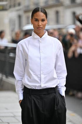 PFW Haute Couture Armani Prive Outside Arrivals JR Cindy Bruna arriving at the Armani Prive show during Haute Couture Fashion Week in Paris, France, on 7 July 2026. Photo by Julien Reynaud APS-Medias ABACAPRESS.COM Paris France  Copyright: xReynaudxJulien APS-Medias ABACAx