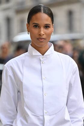 PFW Haute Couture Armani Prive Outside Arrivals JR Cindy Bruna arriving at the Armani Prive show during Haute Couture Fashion Week in Paris, France, on 7 July 2026. Photo by Julien Reynaud APS-Medias ABACAPRESS.COM Paris France  Copyright: xReynaudxJulien APS-Medias ABACAx