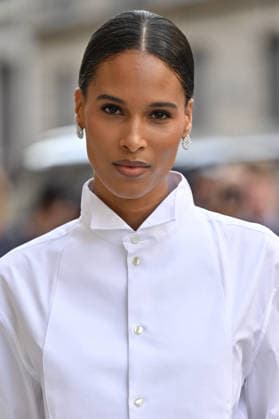 PFW Haute Couture Armani Prive Outside Arrivals JR Cindy Bruna arriving at the Armani Prive show during Haute Couture Fashion Week in Paris, France, on 7 July 2026. Photo by Julien Reynaud APS-Medias ABACAPRESS.COM Paris France  Copyright: xReynaudxJulien APS-Medias ABACAx