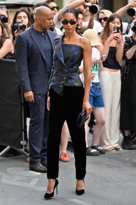 PFW Haute Couture Armani Prive Outside Arrivals JR Laura Harrier arriving at the Armani Prive show during Haute Couture Fashion Week in Paris, France, on 7 July 2026. Photo by Julien Reynaud APS-Medias ABACAPRESS.COM Paris France  Copyright: xReynaudxJulien APS-Medias ABACAx