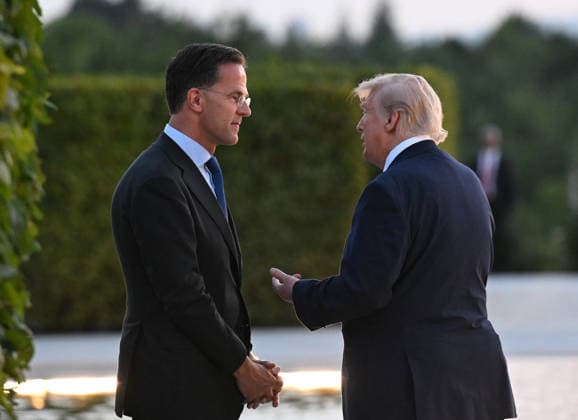 36th NATO Summit in Ankara ANKARA, TURKIYE - JULY 7: US President Donald Trump talks with NATO Secretary General Mark Rutte during a reception hosted for heads of state and government attending the 36th NATO Summit and their spouses at the Presidential Complex in Ankara, Turkiye, on July 7, 2026. Mehmet Ali Ozcan Anadolu Ankara Turkey. Editorial use only. Please get in touch for any other usage.  Copyright: x2026xAnadoluxMehmetxAlixOzcanx