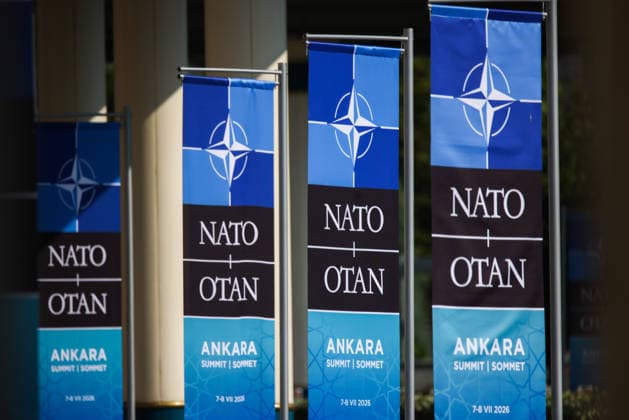 July 7, 2026, Ankara, Turkey: NATO flags are seen during the 2026 NATO Ankara Summit in Ankara, Turkiye, on July 7th, 2026. Ankara Turkey  - ZUMAz156 20260707_zip_z156_022 Copyright: xBeataxZawrzelx