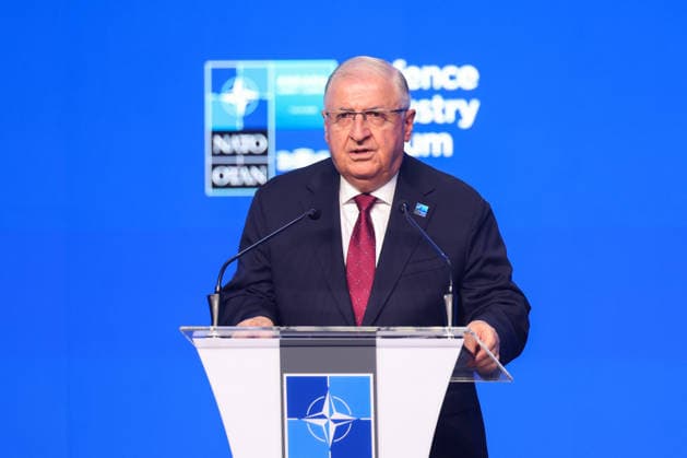 July 7, 2026, Ankara, Turkey: Turkish Minister of National Defense Yasar Guler speaks at the Defence Industry Forum during the 2026 NATO Ankara Summit in Ankara, Turkiye, on July 7th, 2026. Ankara Turkey - ZUMAz156 20260707_zip_z156_039 Copyright: xBeataxZawrzelx