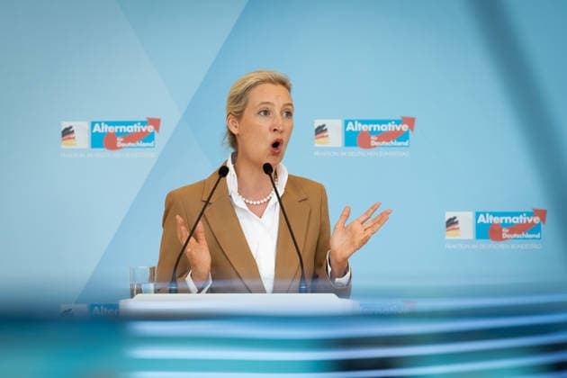 AfD, Alice Weidel Bundestag, Bundestagsfraktion, AfD, Pressestatement, Vorsitzende, Bundessprecherin, Alice Weidel Berlin Berlin GER *** AfD, Alice Weidel, Bundestag, Bundestag parliamentary group, AfD, press statement, chairwoman, federal spokesperson, Alice Weidel, Berlin, Berlin, GER