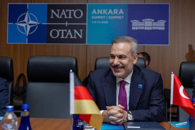 Turkish Foreign Minister Hakan Fidan ANKARA, TURKIYE - JULY 7: Turkish Foreign Minister Hakan Fidan attends a closed-door meeting on the sidelines of the 36th NATO Ankara Summit to discuss current security issues in Ankara, Turkiye on July 7, 2026. Mustafa Hatipoglu Anadolu Ankara Turkey. Editorial use only. Please get in touch for any other usage.  Copyright: x2026xAnadoluxMustafaxHatipoglux