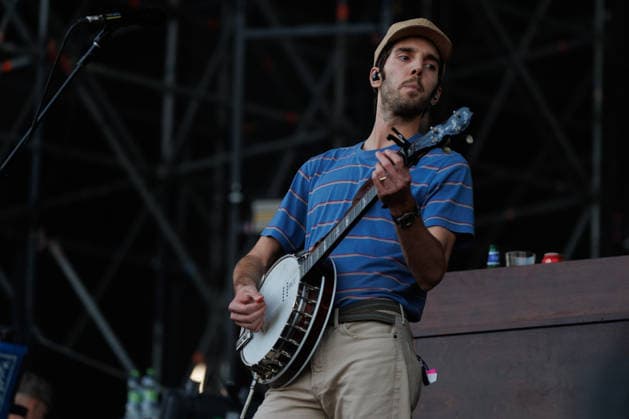 IPA86486755 - Evan Westfall, a member of the band Caamp, performs on stage at Rock in Roma on July 7, 2026, at the Ippodromo delle Capannelle in Rome, Italy.  Copyright: xEmanuelaxVertolli LiveMediax xx 86486755