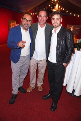 Sönke Möhring, Adnan Maral mit Sohn Acun Maral beim FEST DER PRODUKTIONSALLIANZ im Tipi am Kanzleramt in Berlin am 07.07.2026 *** Sönke Möhring, Adnan Maral with his son Acun Maral at the PRODUCTION ALLIANCE FESTIVAL in the teepee at the Chancellery in Berlin on July 7, 2026