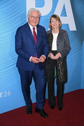 Frank-Walter Steinmeier mit Ehefrau Elke Büdenbender beim FEST DER PRODUKTIONSALLIANZ im Tipi am Kanzleramt in Berlin am 07.07.2026 *** Frank Walter Steinmeier with his wife, Elke Büdenbender, at the PRODUCTION ALLIANCE CELEBRATION at the Tipi am Kanzleramt in Berlin on July 7, 2026