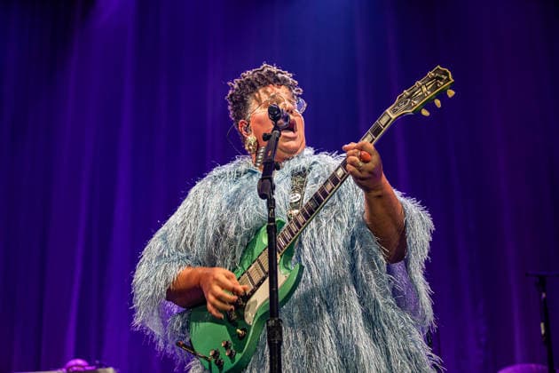 Alabama Shake live at Lucca Summer festival in Lucca, Italy - 07 Jul 2026 Singer Brittany Howard of Alabama Shake performs live on stage during a concert. The celebrated American band Alabama Shake performed on stage in Piazza Napoleone in Lucca, marking the highly anticipated only Italian date of their world tour. The concert marks their historic return to the country after a ten-year absence, celebrating the official reunion of founding members Brittany Howard, Heath Fogg, and Zac Cockrell. Lucca Italy Copyright: xCarloxVerganix xSOPAxImagesx ALABAMASHAKE26(13)