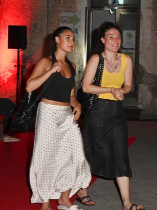 Marco D Amore awarded at the 2026 Social Film Festival in Vico Equense - 07 Jul 2026 Morina Della Rocca and Noemi Sales take the stage to receive the award with Marco D Amore. Vico Equense Italy Copyright: xAntoninoxD Espositox xSOPAxImagesx DSC_3675