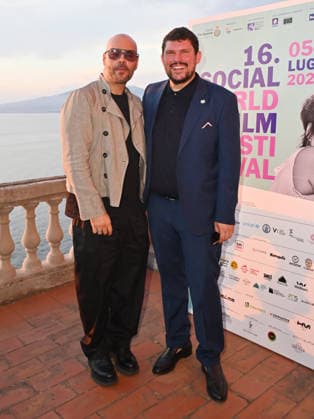 July 7, 2026, Vico Equense, Napoli, Italy: Marco D Amore and Giuseppe Alessio Nuzzo attend the 2026 Social Film Festival. Vico Equense Italy - ZUMAs197 20260707_aaa_s197_224 Copyright: xAntoninoxD Espositox