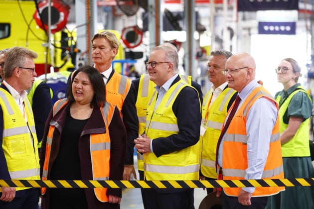 VOLVO HEAVY-DUTY TRUCKS, Prime Minister Anthony Albanese at Volvo™s Australia National Headquarters in Wacol, Brisbane, Wednesday, July 8, 2026. Volvo Australia will show off the first heavy-duty electric trucks built in Brisbane. ( NO ARCHIVING Brisbane QUEENSLAND AUSTRALIA  Copyright: xx 20260708167107714416