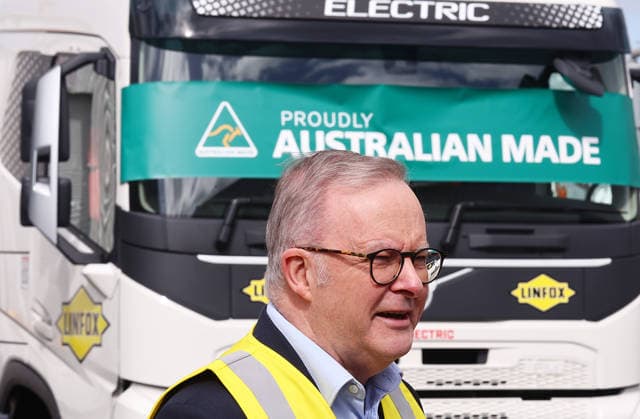 VOLVO HEAVY-DUTY TRUCKS, Prime Minister Anthony Albanese at Volvo™s Australia National Headquarters in Wacol, Brisbane, Wednesday, July 8, 2026. Volvo Australia will show off the first heavy-duty electric trucks built in Brisbane. ( NO ARCHIVING Brisbane QUEENSLAND AUSTRALIA  Copyright: xx 20260708184516295072
