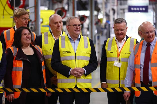 VOLVO HEAVY-DUTY TRUCKS, Prime Minister Anthony Albanese at Volvo™s Australia National Headquarters in Wacol, Brisbane, Wednesday, July 8, 2026. Volvo Australia will show off the first heavy-duty electric trucks built in Brisbane. ( NO ARCHIVING Brisbane QUEENSLAND AUSTRALIA  Copyright: xx 20260708144670944265