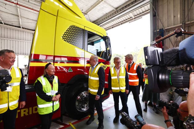 VOLVO HEAVY-DUTY TRUCKS, Prime Minister Anthony Albanese at Volvo™s Australia National Headquarters in Wacol, Brisbane, Wednesday, July 8, 2026. Volvo Australia will show off the first heavy-duty electric trucks built in Brisbane. ( NO ARCHIVING Brisbane QUEENSLAND AUSTRALIA  Copyright: xx 20260708190726072026