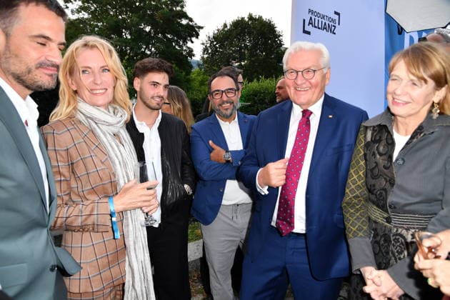 RECORD DATE NOT STATED FEST DER PRODUKTIONSALLIANZ - Berlin Maria Furtwaengler, Adnan Maral, Frank-Walter Steinmeier (Bundespräsident) mit Ehefrau Elke Büdenbender beim FEST DER PRODUKTIONSALLIANZ der Allianz Deutscher Produzenten - Film & Fernsehen e.V. (Produktionsallianz) im Tipi am Kanzleramt in Berlin am 07.07.2026 *** PRODUCTION ALLIANCE GALA Berlin Maria Furtwängler, Adnan Maral, Frank Walter Steinmeier, Federal President, with his wife Elke Büdenbender at the PRODUCTION ALLIANCE CELEBRATION hosted by the Alliance of German Film and Television Producers e.V. (Produktionsallianz) at the Tipi am Kanzleramt in Berlin on July 7, 2026 Copyright: xEventpressxBerndtx