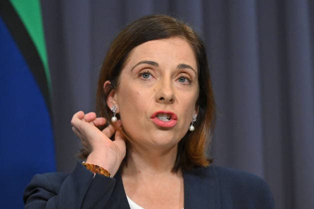 ANIKA WELLS TELSTRA PRESSER, Minister for Communications Anika Wells at a press conference at Parliament House in Canberra, Wednesday, July 8, 2026. ( NO ARCHIVING CANBERRA AUSTRALIAN CAPITAL TERRITORY AUSTRALIA  Copyright: xMICKxTSIKASx 20260708144668590554
