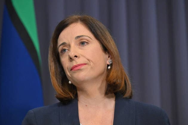 ANIKA WELLS TELSTRA PRESSER, Minister for Communications Anika Wells at a press conference at Parliament House in Canberra, Wednesday, July 8, 2026. ( NO ARCHIVING CANBERRA AUSTRALIAN CAPITAL TERRITORY AUSTRALIA  Copyright: xMICKxTSIKASx 20260708160060211340