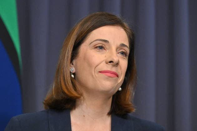 ANIKA WELLS TELSTRA PRESSER, Minister for Communications Anika Wells at a press conference at Parliament House in Canberra, Wednesday, July 8, 2026. ( NO ARCHIVING CANBERRA AUSTRALIAN CAPITAL TERRITORY AUSTRALIA  Copyright: xMICKxTSIKASx 20260708192736114257