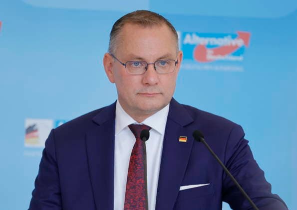 Tino Chrupalla, AfD, Deutschland, Berlin, Reichstag, AfD Pressekonferenz *** Tino Chrupalla, AfD, Germany, Berlin, Reichstag, AfD press conference