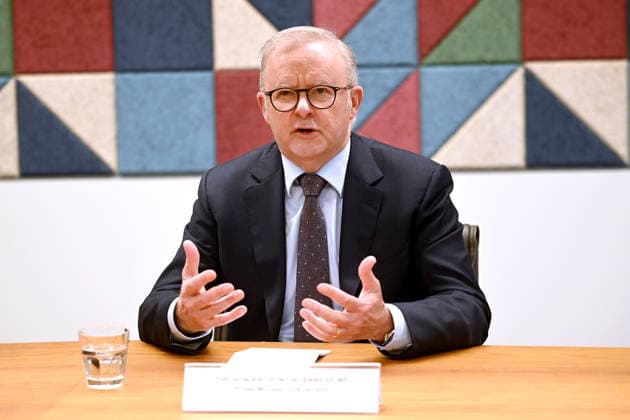 ANTHONY ALBANESE PACIFIC ISLANDS, Australian Prime Minister Anthony Albanese during a bilateral meeting with Tongan Prime Minister Fatafehi FakafÄnua at the CPO in Brisbane, Wednesday, July 8, 2026. ( NO ARCHIVING, POOL BRISBANE QUEENSLAND AUSTRALIA  Copyright: xJohnxGassx 20260708134151267746