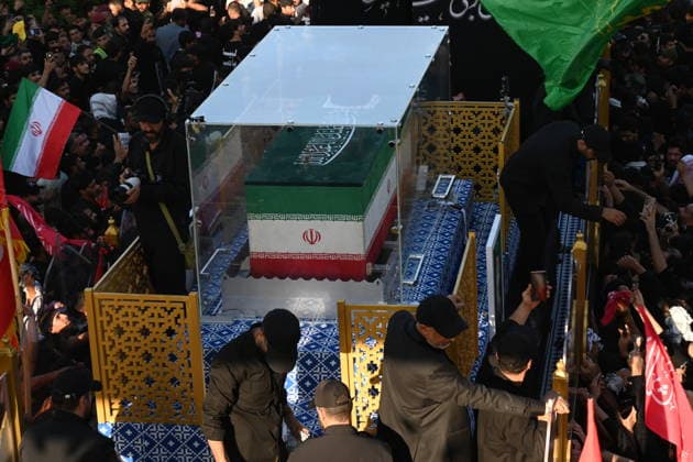 Massive Crowds gather in Najaf for Farewell Ceremony of slain Iranian supreme leader NAJAF, IRAQ - JULY 8: A massive crowd of mourners carrying various flags and posters fills the streets during a farewell ceremony for slain Iranian supreme leader Ali Khamenei, in Najaf, Iraq, on July 8, 2026. Khamenei lost his life following joint US-Israeli attacks. Starting from the early hours of the morning, thousands of people flooded the squares and avenues to take part in the funeral procession and pay their final respects. Haidar Mohammed Ali Anadolu Najaf Iraq. Editorial use only. Please get in touch for any other usage.  Copyright: x2026xAnadoluxHaidarxMohammedxAlix