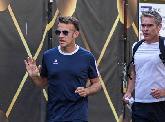 French President Macron goes for morning jog in Ankara ANKARA, TURKIYE - JULY 08: French President Emmanuel Macron goes for a morning jog in Ankara, Turkiye, where he arrived for the 36th NATO Heads of State and Government Summit on July 08, 2026. Berkan Cetin Anadolu Ankara Turkey. Editorial use only. Please get in touch for any other usage.  Copyright: x2026xAnadoluxBerkanxCetinx