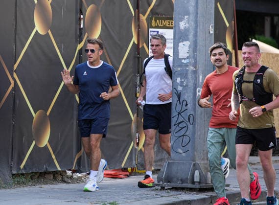 French President Macron goes for morning jog in Ankara ANKARA, TURKIYE - JULY 08: French President Emmanuel Macron goes for a morning jog in Ankara, Turkiye, where he arrived for the 36th NATO Heads of State and Government Summit on July 08, 2026. Berkan Cetin Anadolu Ankara Turkey. Editorial use only. Please get in touch for any other usage.  Copyright: x2026xAnadoluxBerkanxCetinx