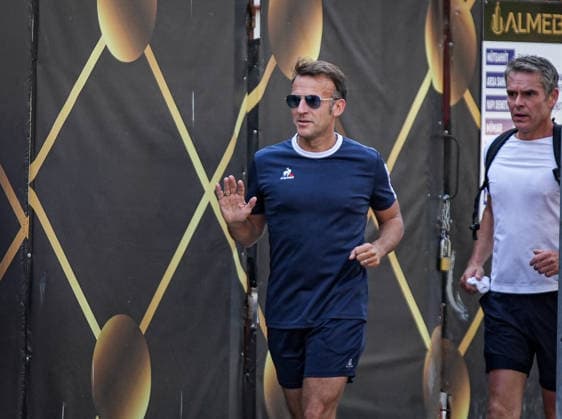 French President Macron goes for morning jog in Ankara ANKARA, TURKIYE - JULY 08: French President Emmanuel Macron goes for a morning jog in Ankara, Turkiye, where he arrived for the 36th NATO Heads of State and Government Summit on July 08, 2026. Berkan Cetin Anadolu Ankara Turkey. Editorial use only. Please get in touch for any other usage.  Copyright: x2026xAnadoluxBerkanxCetinx