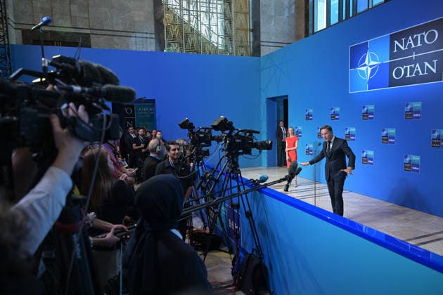 36th NATO Summit in Ankara ANKARA, TURKIYE - JULY 08: NATO Secretary General Mark Rutte makes a statement to the press ahead of the main session of the North Atlantic Council Meeting during the second day of the 36th NATO Heads of State and Government Summit in Ankara, Turkiye on July 08, 2026. Ozge Elif Kizil Anadolu Ankara Turkey. Editorial use only. Please get in touch for any other usage.  Copyright: x2026xAnadoluxOzgexElifxKizilx