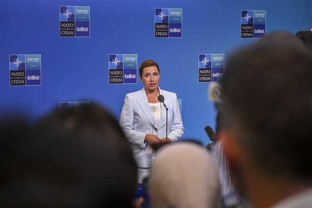 36th NATO Summit in Ankara ANKARA, TURKIYE - JULY 08: Danish Prime Minister Mette Frederiksen makes a statement to the press ahead of the main session of the North Atlantic Council Meeting during the second day of the 36th NATO Heads of State and Government Summit in Ankara, Turkiye on July 08, 2026. Dogukan Keskinkilic Anadolu Ankara Turkey. Editorial use only. Please get in touch for any other usage.  Copyright: x2026xAnadoluxDogukanxKeskinkilicx