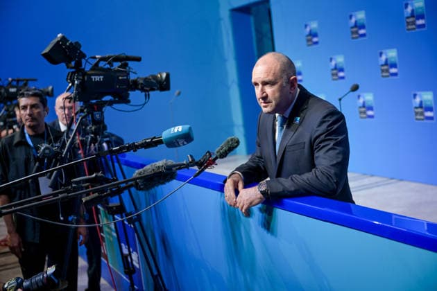 36th NATO Summit in Ankara ANKARA, TURKIYE - JULY 08: Bulgarian Prime Minister Rumen Radev makes a statement to the press ahead of the main session of the North Atlantic Council Meeting during the second day of the 36th NATO Heads of State and Government Summit in Ankara, Turkiye on July 08, 2026. Ozge Elif Kizil Anadolu Ankara Turkey. Editorial use only. Please get in touch for any other usage.  Copyright: x2026xAnadoluxOzgexElifxKizilx