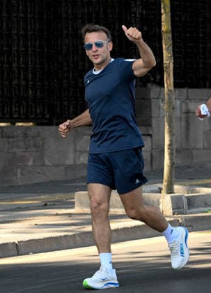 French President Macron goes for morning jog in Ankara ANKARA, TURKIYE - JULY 08: French President Emmanuel Macron goes for a morning jog in Ankara, Turkiye, where he arrived for the 36th NATO Heads of State and Government Summit on July 08, 2026. Gokhan Balci Anadolu Ankara Turkey. Editorial use only. Please get in touch for any other usage.  Copyright: x2026xAnadoluxGokhanxBalcix