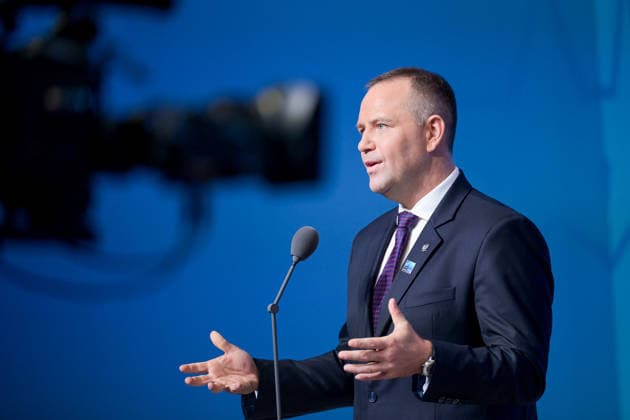 36th NATO Summit in Ankara ANKARA, TURKIYE - JULY 08: Polish President Karol Nawrocki makes a statement to the press ahead of the main session of the North Atlantic Council Meeting during the second day of the 36th NATO Heads of State and Government Summit in Ankara, Turkiye on July 08, 2026. Ozge Elif Kizil Anadolu Ankara Turkey. Editorial use only. Please get in touch for any other usage.  Copyright: x2026xAnadoluxOzgexElifxKizilx