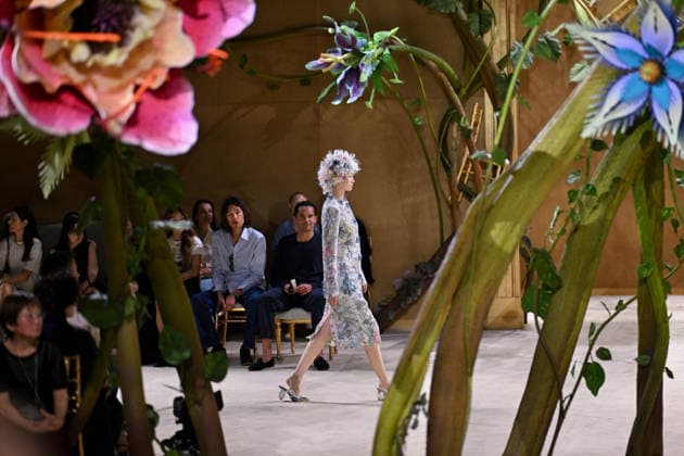 PFW - Chanel Runway A model walks the runway during the Chanel Haute Couture Fall Winter 2026 2027 show as part of Paris Fashion Week on July 07, 2026 in Paris, France. Photo by Franck Castel ABACAPRESS.COM Paris France  Copyright: xCastelxFranck ABACAx
