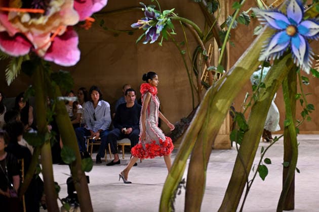PFW - Chanel Runway A model walks the runway during the Chanel Haute Couture Fall Winter 2026 2027 show as part of Paris Fashion Week on July 07, 2026 in Paris, France. Photo by Franck Castel ABACAPRESS.COM Paris France  Copyright: xCastelxFranck ABACAx