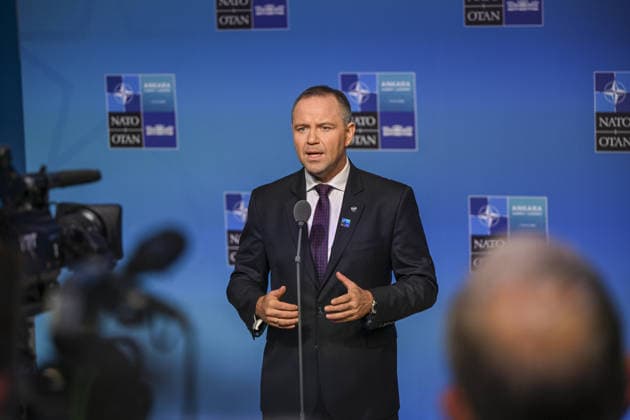 36th NATO Summit in Ankara ANKARA, TURKIYE - JULY 8: Polish President Karol Nawrocki speaks to press ahead of the main session of the North Atlantic Council Meeting, which brings together heads of state and government on the second day of the NATO Summit in Ankara, Turkiye, on July 8, 2026. Dogukan Keskinkilic Anadolu Ankara Turkey. Editorial use only. Please get in touch for any other usage.  Copyright: x2026xAnadoluxDogukanxKeskinkilicx