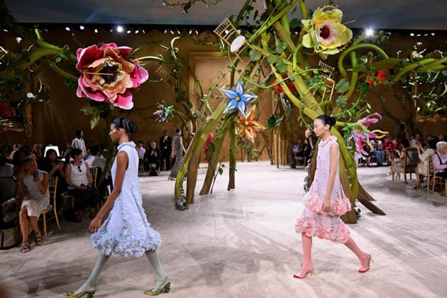 PFW - Chanel Runway A model walks the runway during the Chanel Haute Couture Fall Winter 2026 2027 show as part of Paris Fashion Week on July 07, 2026 in Paris, France. Photo by Franck Castel ABACAPRESS.COM Paris France  Copyright: xCastelxFranck ABACAx