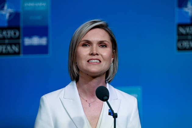 36th NATO Summit in Ankara ANKARA, TURKIYE - JULY 8: Iceland Prime Minister Kristrun Frostadottir speaks to press ahead of the main session of the North Atlantic Council Meeting, which brings together heads of state and government on the second day of the NATO Summit in Ankara, Turkiye, on July 8, 2026. Dogukan Keskinkilic Anadolu Ankara Turkey. Editorial use only. Please get in touch for any other usage.  Copyright: x2026xAnadoluxDogukanxKeskinkilicx