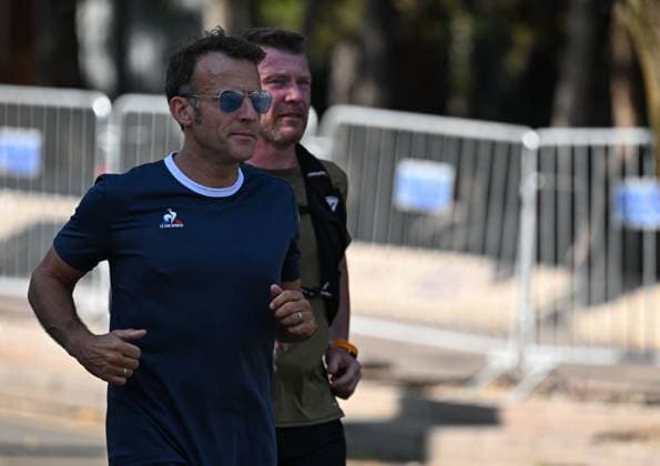French President Macron goes for morning jog in Ankara ANKARA, TURKIYE - JULY 08: French President Emmanuel Macron goes for a morning jog in Ankara, Turkiye, where he arrived for the 36th NATO Heads of State and Government Summit on July 08, 2026. Saffet Azak Anadolu Ankara Turkey. Editorial use only. Please get in touch for any other usage.  Copyright: x2026xAnadoluxSaffetxAzakx