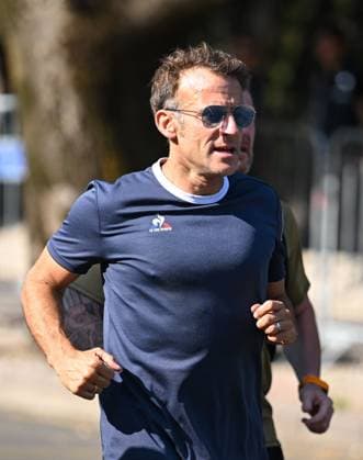 French President Macron goes for morning jog in Ankara ANKARA, TURKIYE - JULY 08: French President Emmanuel Macron goes for a morning jog in Ankara, Turkiye, where he arrived for the 36th NATO Heads of State and Government Summit on July 08, 2026. Saffet Azak Anadolu Ankara Turkey. Editorial use only. Please get in touch for any other usage.  Copyright: x2026xAnadoluxSaffetxAzakx