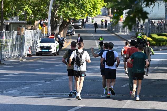 French President Macron goes for morning jog in Ankara ANKARA, TURKIYE - JULY 08: French President Emmanuel Macron goes for a morning jog in Ankara, Turkiye, where he arrived for the 36th NATO Heads of State and Government Summit on July 08, 2026. Saffet Azak Anadolu Ankara Turkey. Editorial use only. Please get in touch for any other usage.  Copyright: x2026xAnadoluxSaffetxAzakx