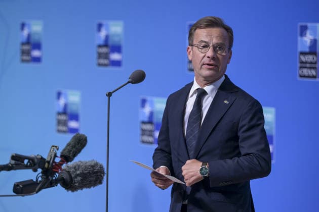 36th NATO Summit in Ankara ANKARA, TURKIYE - JULY 8: Estonian Prime Minister Kristen Michal and Swedish Prime Minister Ulf Kristersson speak to press ahead of the main session of the North Atlantic Council Meeting, which brings together heads of state and government on the second day of the NATO Summit in Ankara, Turkiye, on July 8, 2026. Ozge Elif Kizil Anadolu Ankara Turkey. Editorial use only. Please get in touch for any other usage.  Copyright: x2026xAnadoluxOzgexElifxKizilx