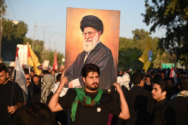 Massive Crowds gather in Najaf for Farewell Ceremony of slain Iranian supreme leader NAJAF, IRAQ - JULY 8: A massive crowd of mourners carrying various flags and posters fills the streets during a farewell ceremony for slain Iranian supreme leader Ali Khamenei, in Najaf, Iraq, on July 8, 2026. Khamenei lost his life following joint US-Israeli attacks. Starting from the early hours of the morning, thousands of people flooded the squares and avenues to take part in the funeral procession and pay their final respects. Haidar Mohammed Ali Anadolu Najaf Iraq. Editorial use only. Please get in touch for any other usage.  Copyright: x2026xAnadoluxHaidarxMohammedxAlix