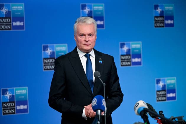 36th NATO Summit in Ankara ANKARA, TURKIYE - JULY 08: Lithuania President Gitanas Nauseda makes a statement to the press ahead of the main session of the North Atlantic Council Meeting during the second day of the 36th NATO Heads of State and Government Summit in Ankara, Turkiye on July 08, 2026. Dogukan Keskinkilic Anadolu Ankara Turkey. Editorial use only. Please get in touch for any other usage.  Copyright: x2026xAnadoluxDogukanxKeskinkilicx
